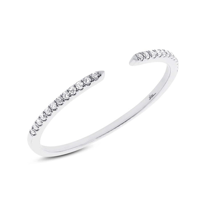 Diamonds Open Ring - Rings - White gold - White gold / 5 - Azil Boutique