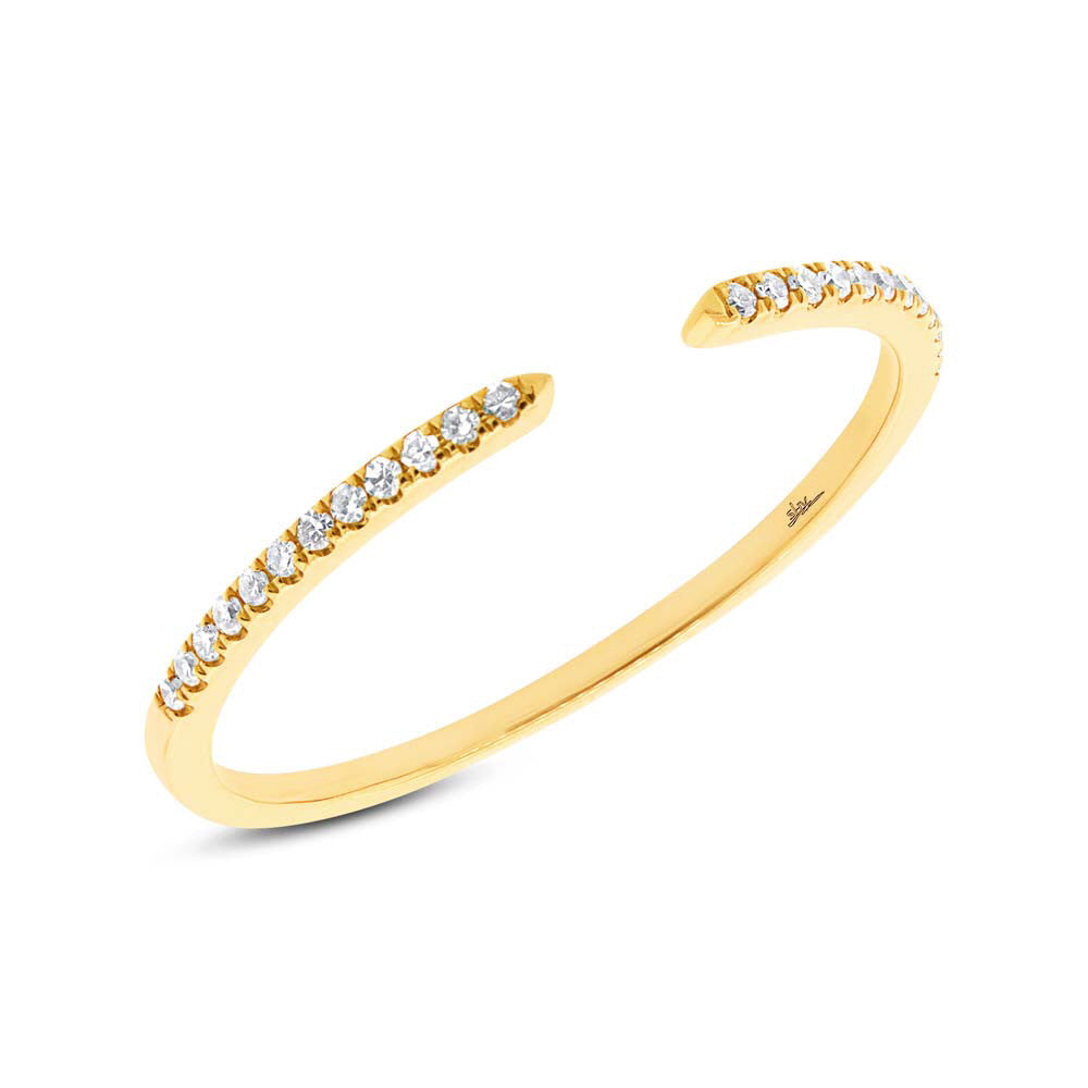 Diamonds Open Ring - Rings - Yellow gold - Yellow gold / 5 - Azil Boutique