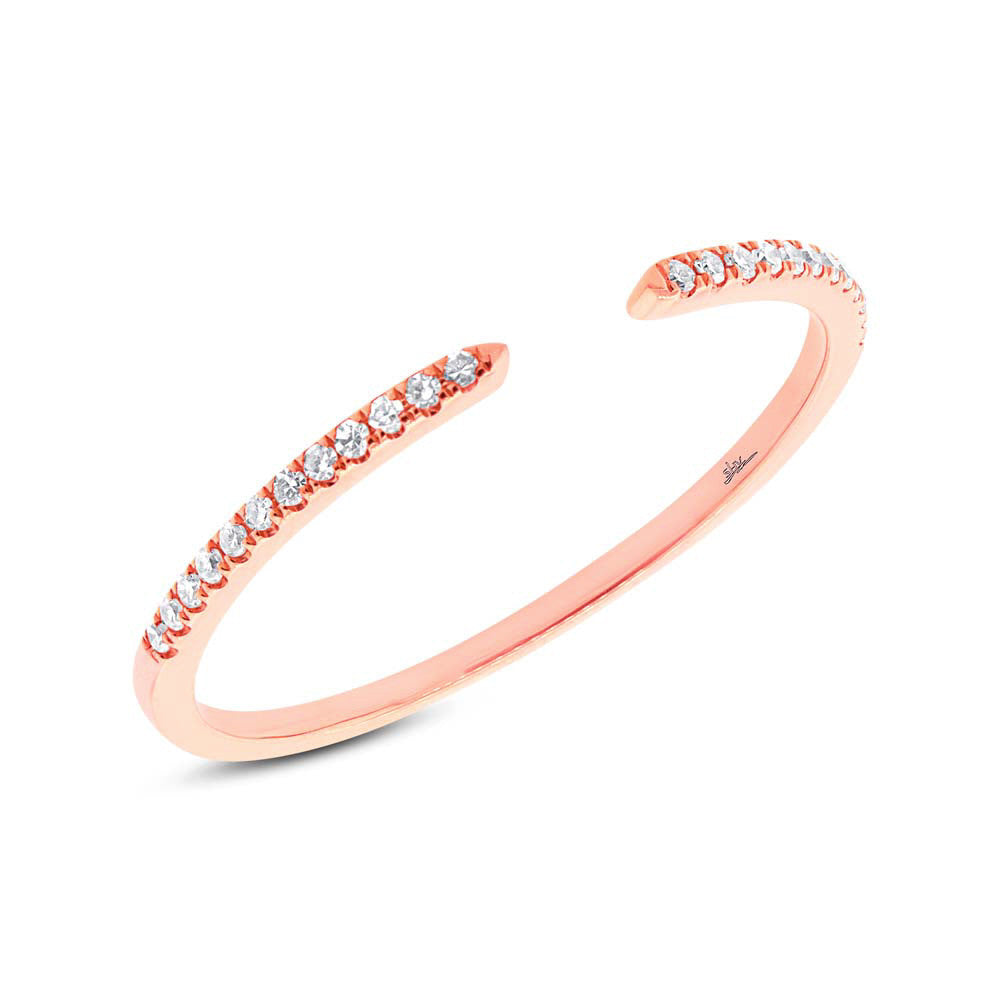 Diamonds Open Ring - Rings - Rose gold - Rose gold / 5 - Azil Boutique