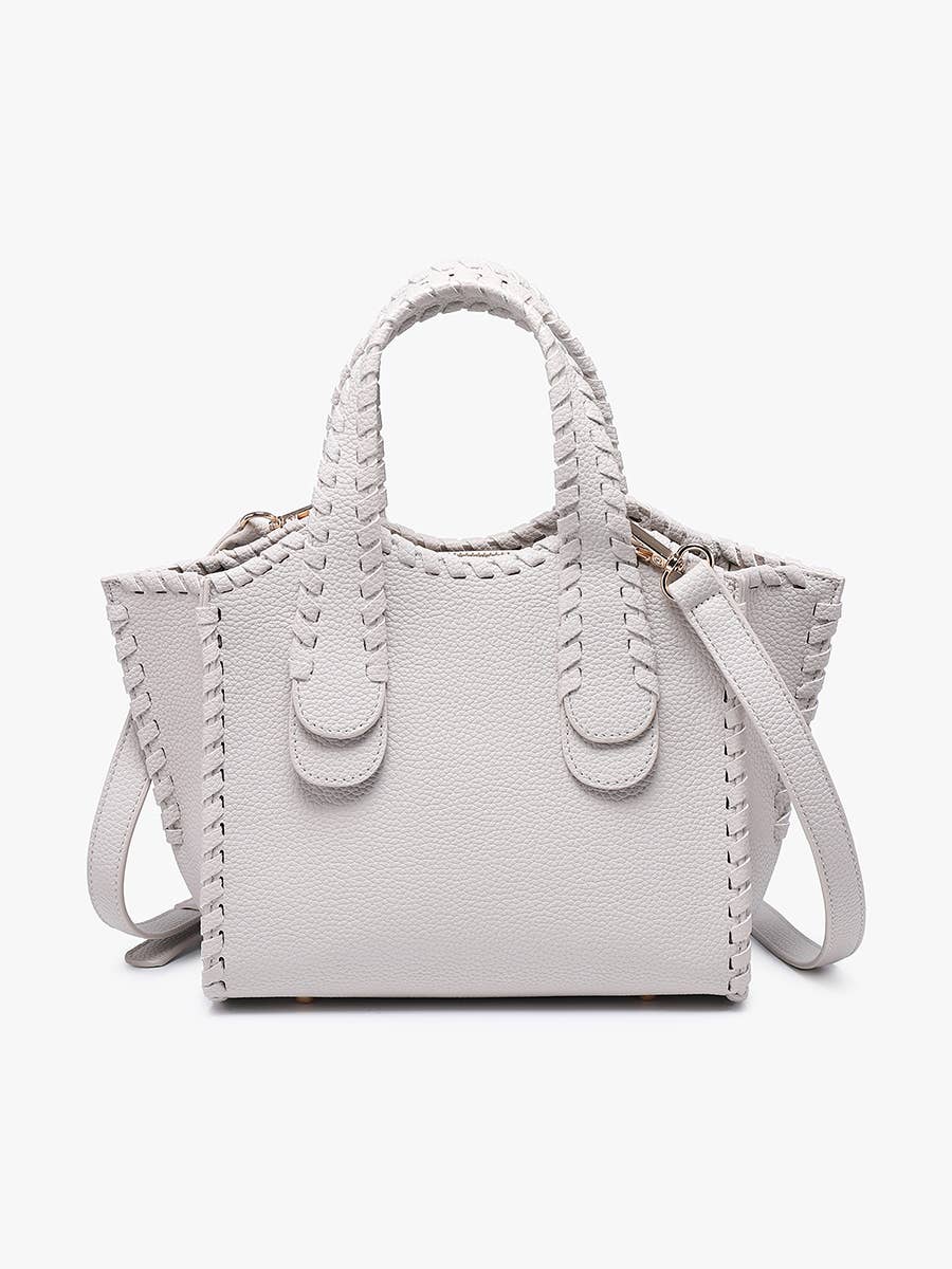 Marla Whipstitch Handbag - Handbags - Light Grey - Light Grey - Azil Boutique
