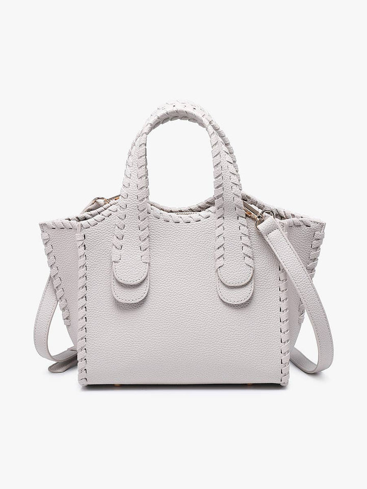 Marla Whipstitch Handbag - Handbags - Light Grey - Light Grey - Azil Boutique