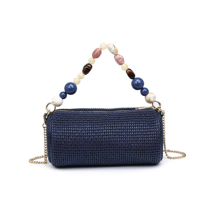 Rachel Beaded Handle Barrel Handbag