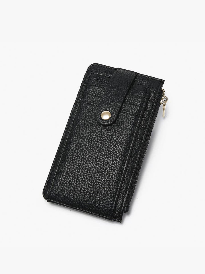 Mae Multi-Card Wallet w/ Strap Snap Closure | WL2541 - Wallets - Black - Black - Azil Boutique