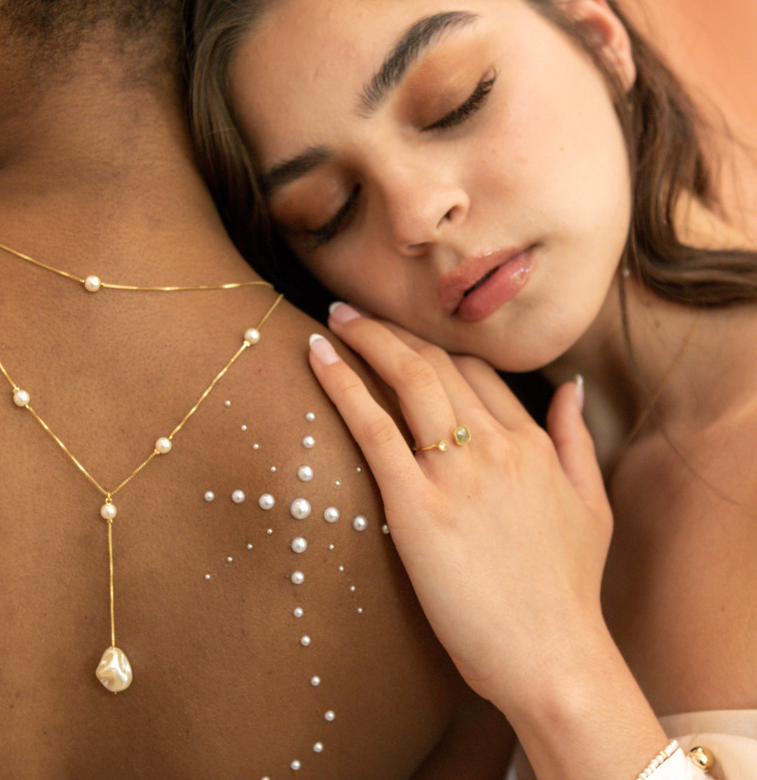 Y-Drop Pearl Box Chain Necklace - Necklaces -  -  - Azil Boutique