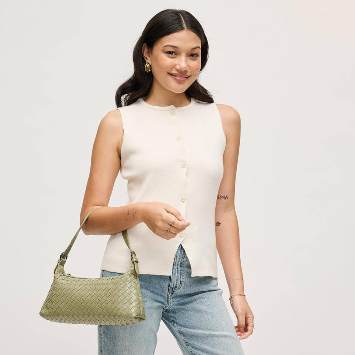 Audrey Woven Baguette Shoulder Bag
