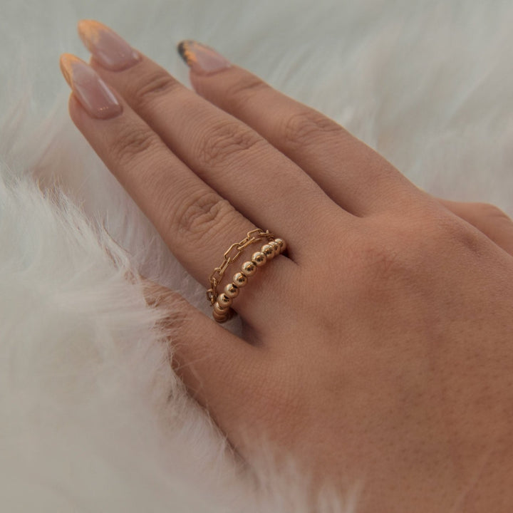 Beaded Stretchy Ring - Rings -  -  - Azil Boutique