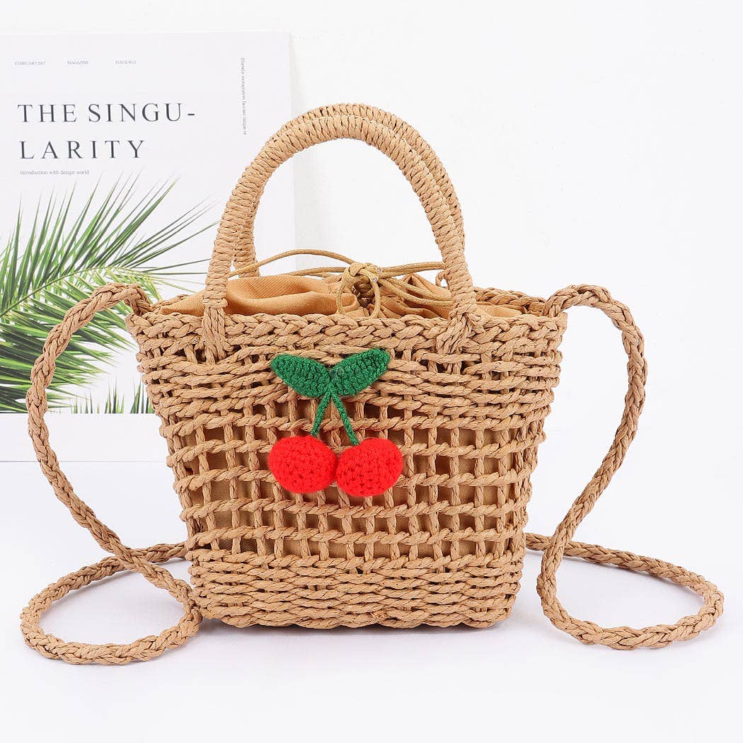 Straw Cherry Bag - Handbags - - - Azil Boutique