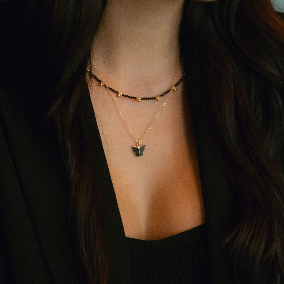 Black Butterfly Necklace - Necklaces -  -  - Azil Boutique