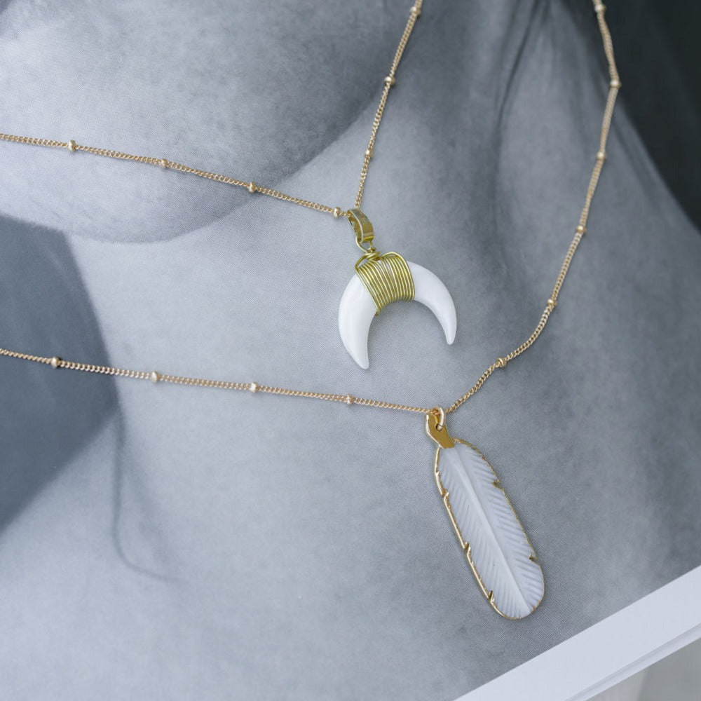 SALE - Horn Wirewrap Necklace - Necklaces -  -  - Azil Boutique