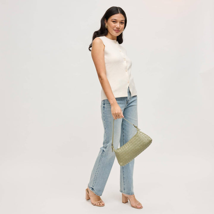 Audrey Woven Baguette Shoulder Bag