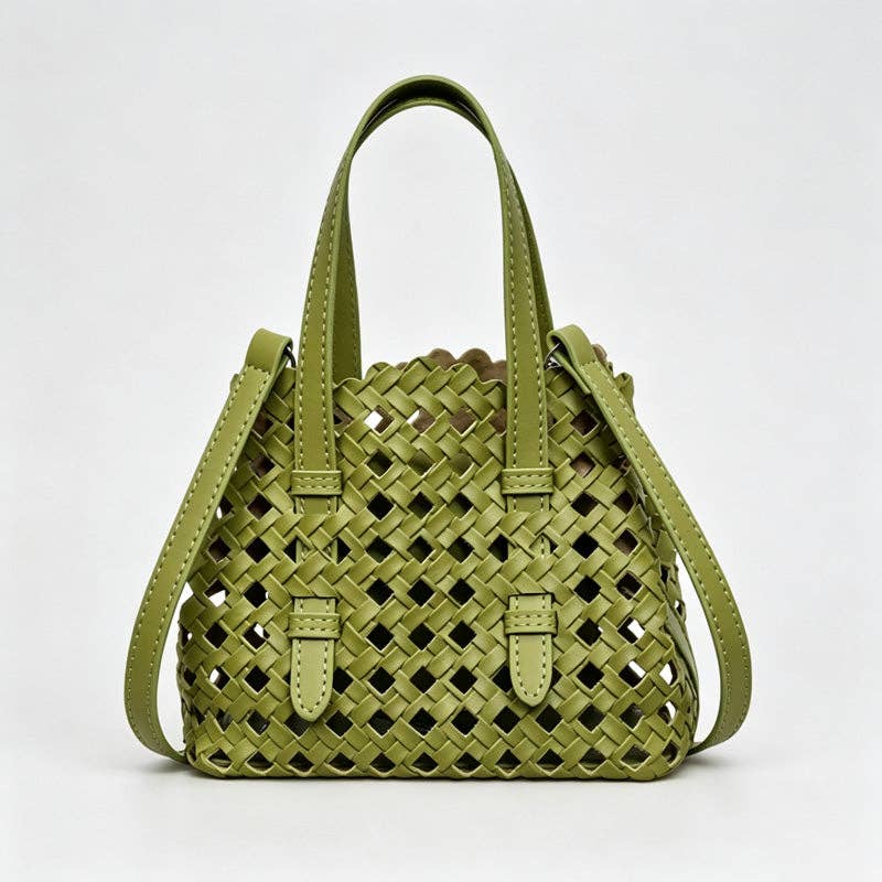 Mini Woven Cutout Handbag