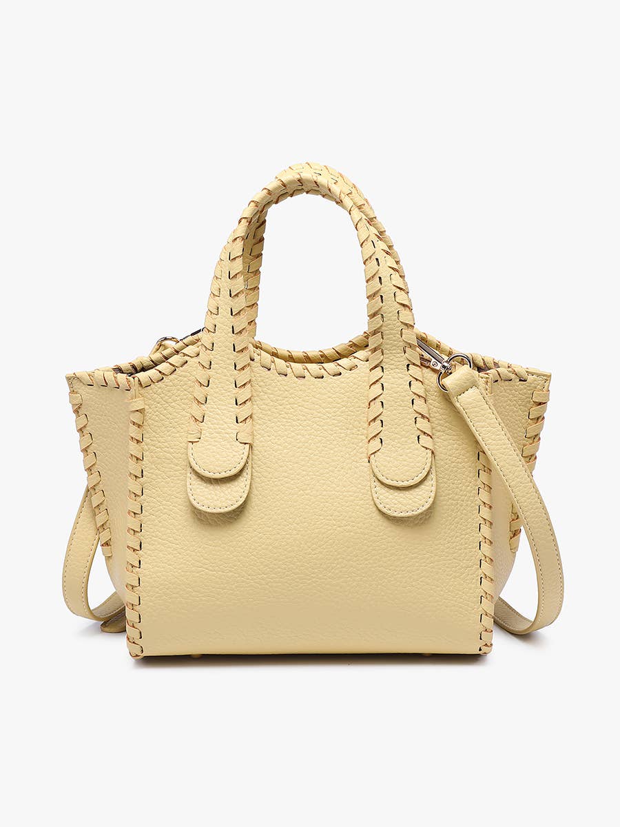 Marla Whipstitch Handbag - Handbags - Light Yellow - Light Yellow - Azil Boutique