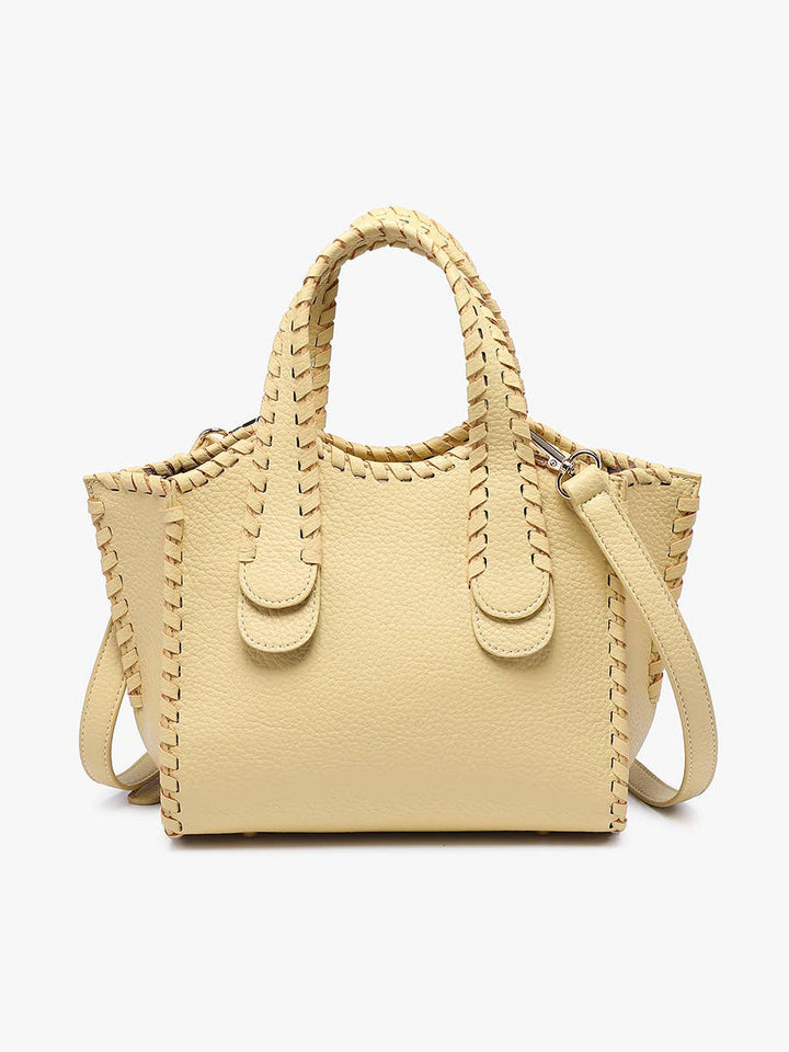 Marla Whipstitch Handbag - Handbags - Light Yellow - Light Yellow - Azil Boutique