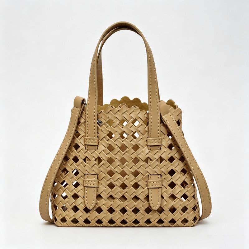 Mini Woven Cutout Handbag