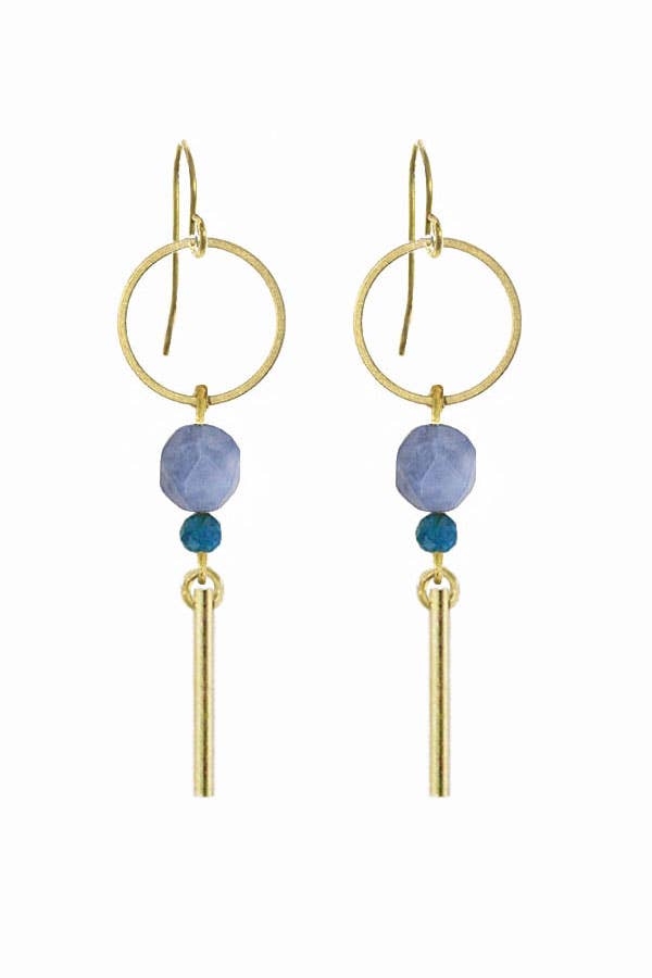 Lolly Denim Quartz Earrings - Earrings - - - Azil Boutique