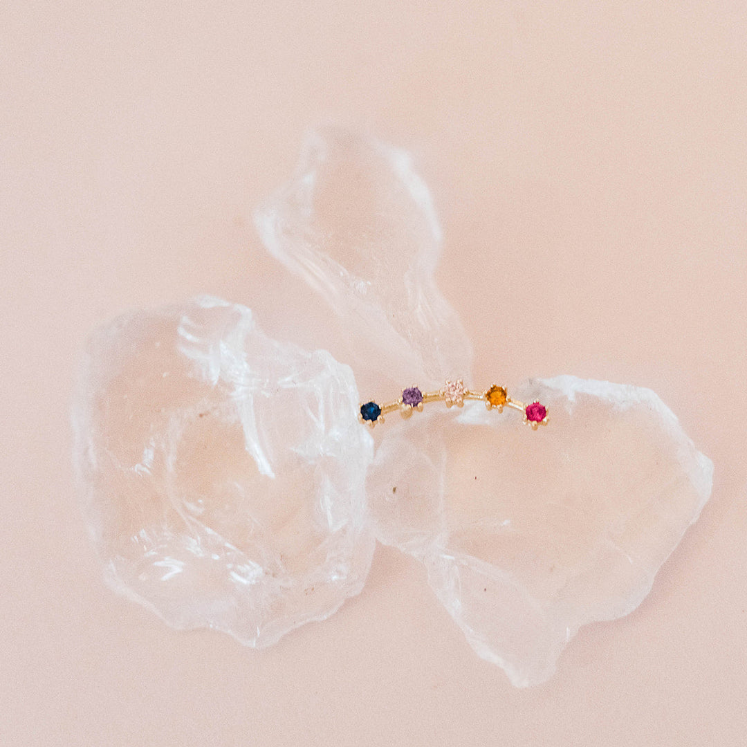SALE - CZ Multi-Colored Prong Ear Crawlers - Earrings - - - Azil Boutique