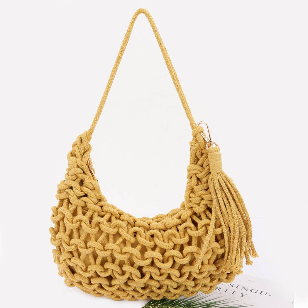 Cotton Braided Shoulder Bag - Handbags - YL - YL - Azil Boutique