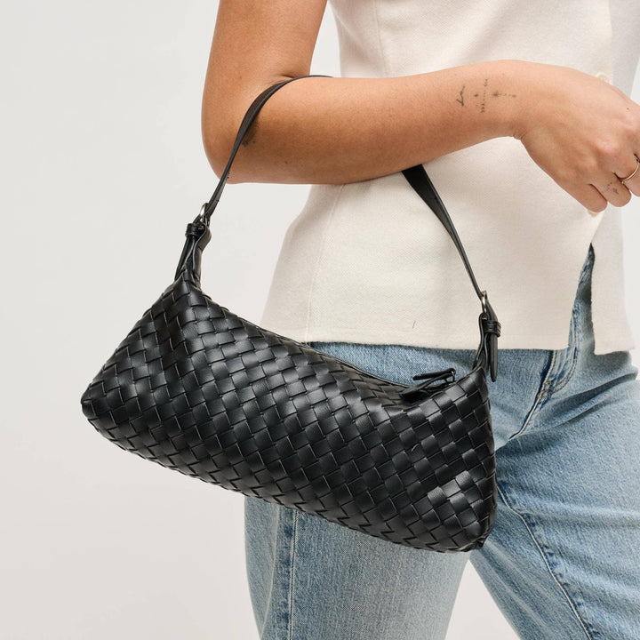 Audrey Woven Baguette Shoulder Bag