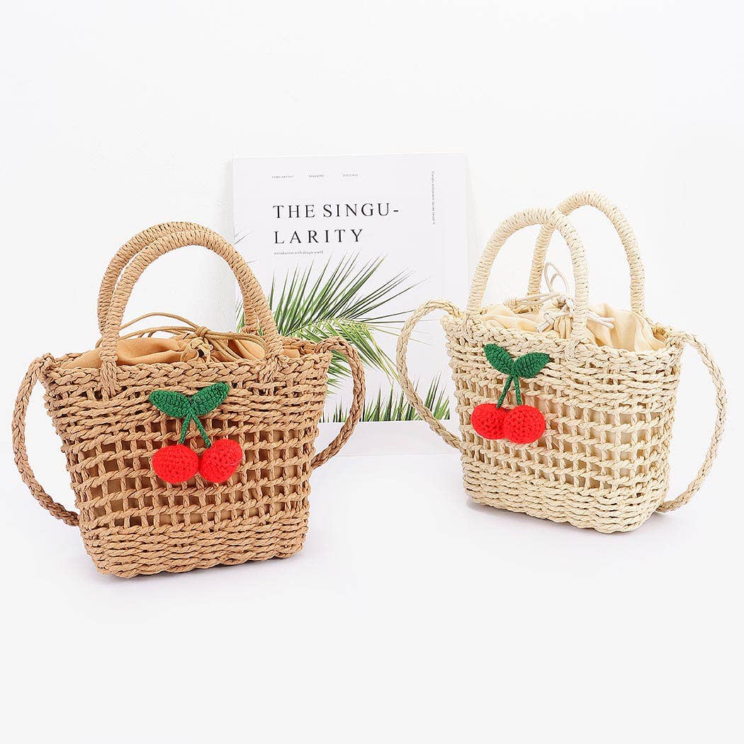 Straw Cherry Bag - Handbags - - - Azil Boutique