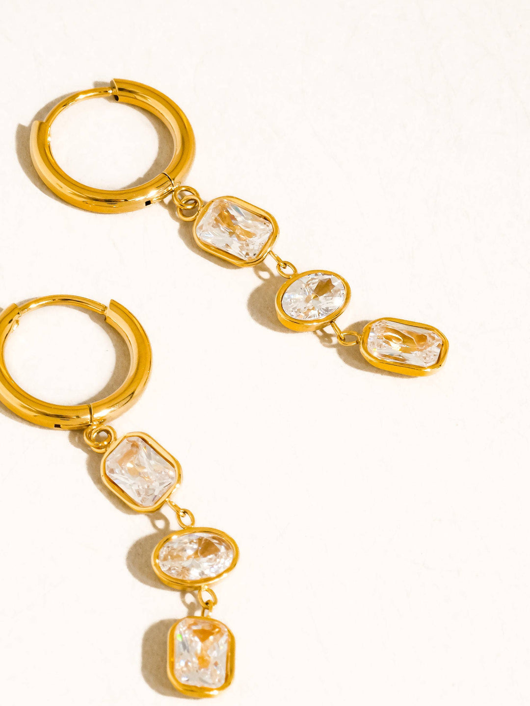 Multi-CZ Triple Drop Earrings - Earrings - - - Azil Boutique