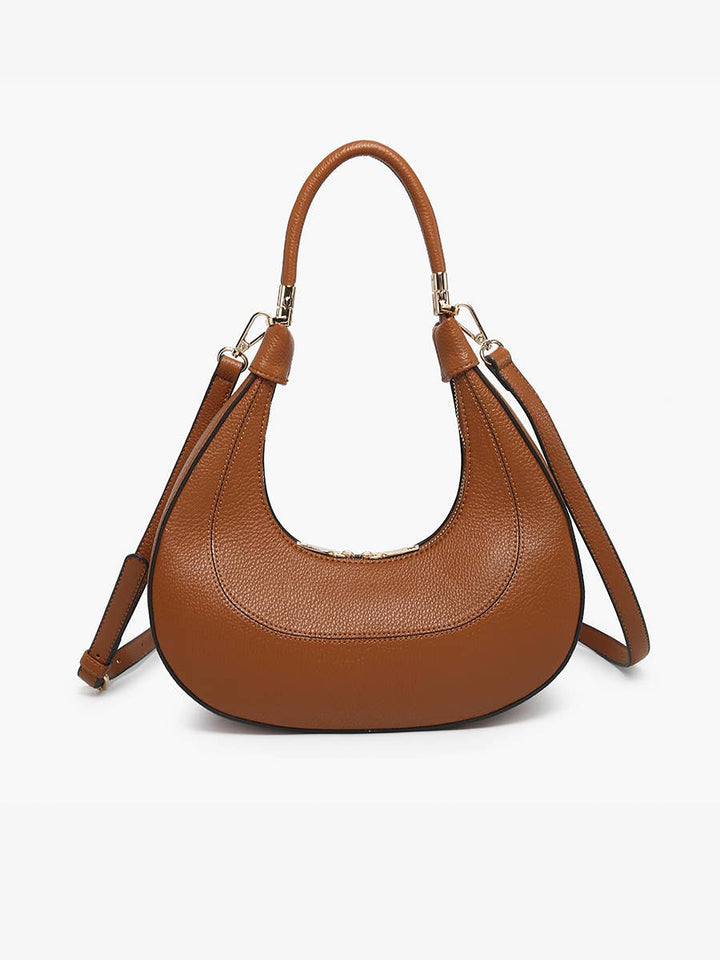 Clara Crescent Shoulder Bag w/ Convertible Straps - Handbags - Brown - Brown - Azil Boutique