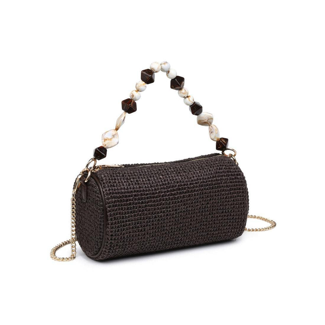 Rachel Beaded Handle Barrel Handbag