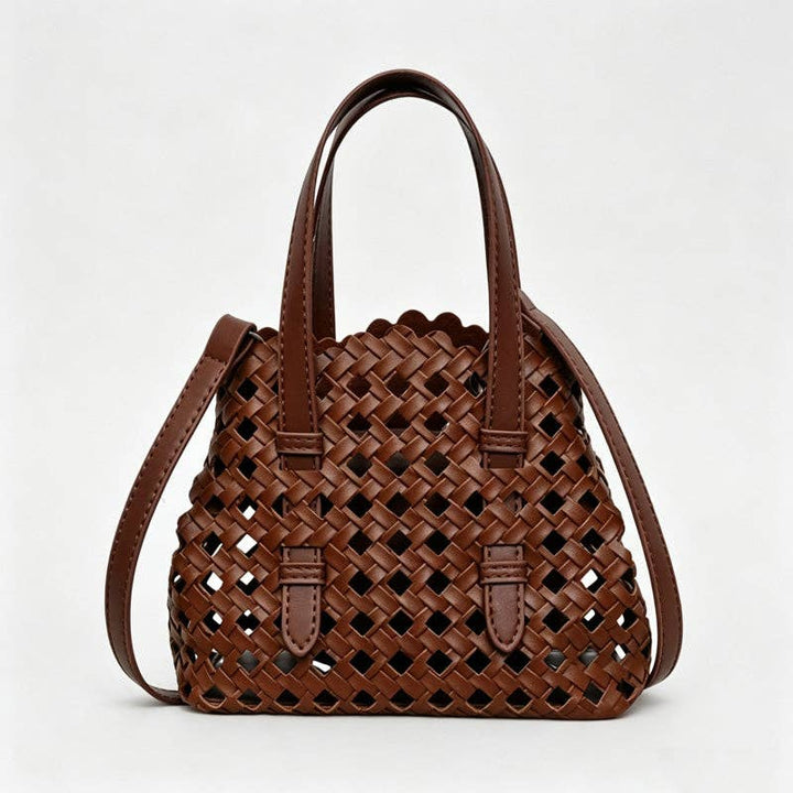 Mini Woven Cutout Handbag