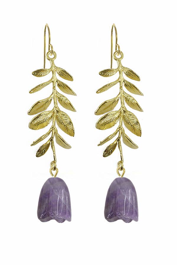 Amethyst Tulips - Earrings - - - Azil Boutique