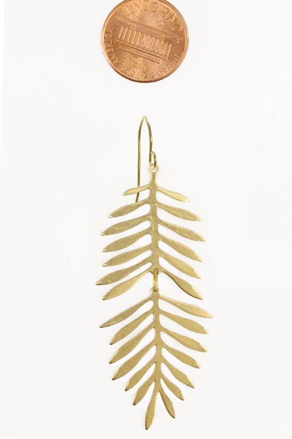 Hinged Ferns Earromgs - Earrings - - - Azil Boutique