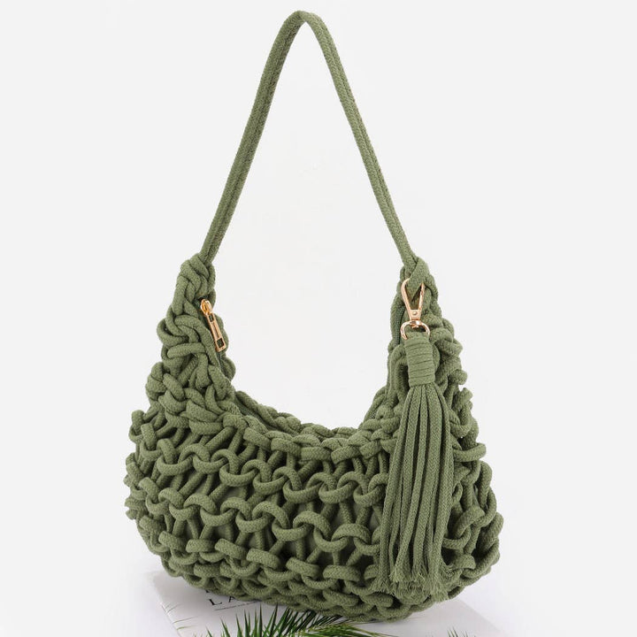 Cotton Braided Shoulder Bag - Handbags - - - Azil Boutique
