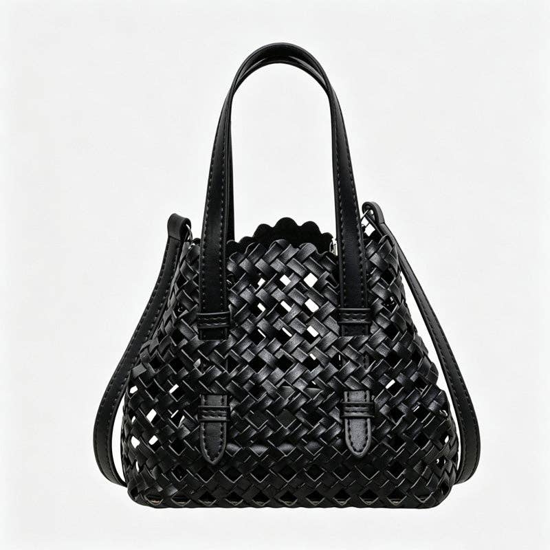 Mini Woven Cutout Handbag