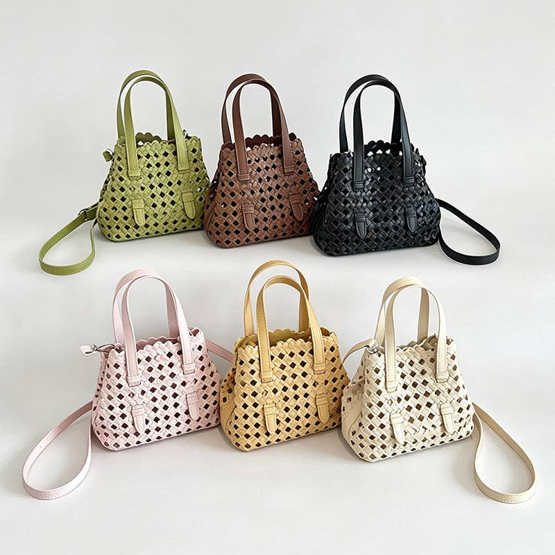 Mini Woven Cutout Handbag