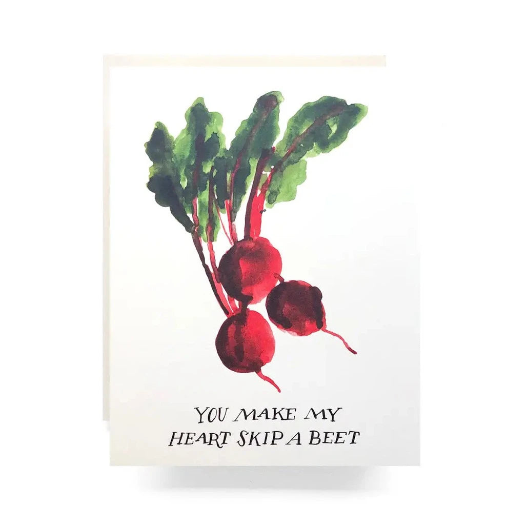 You Make My Heart Skip A Beet Greeting Card - Cards -  -  - Azil Boutique
