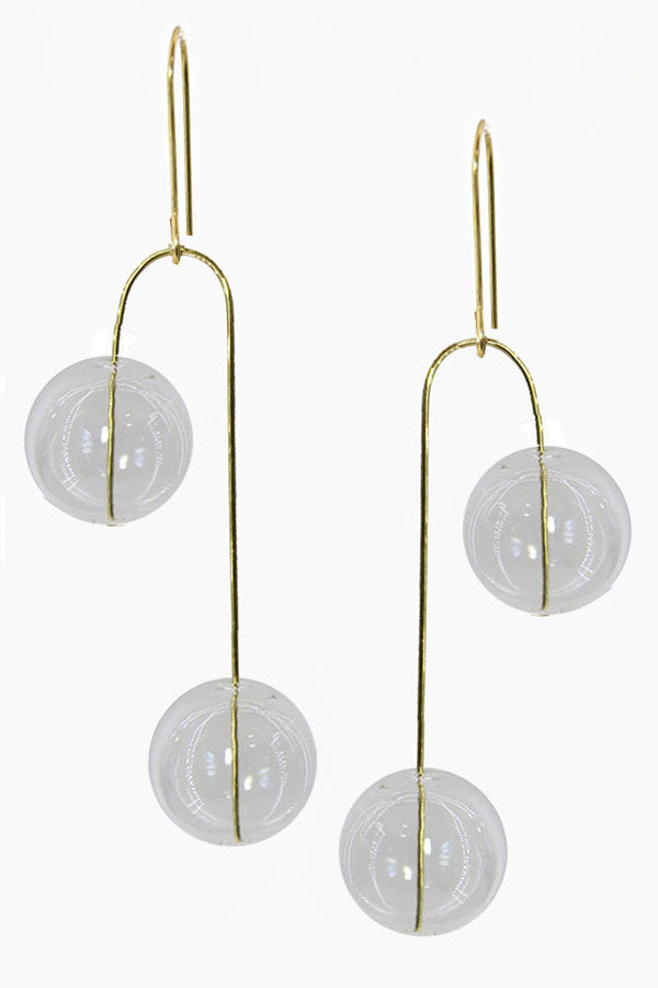 Clear Glass Balance Earrings