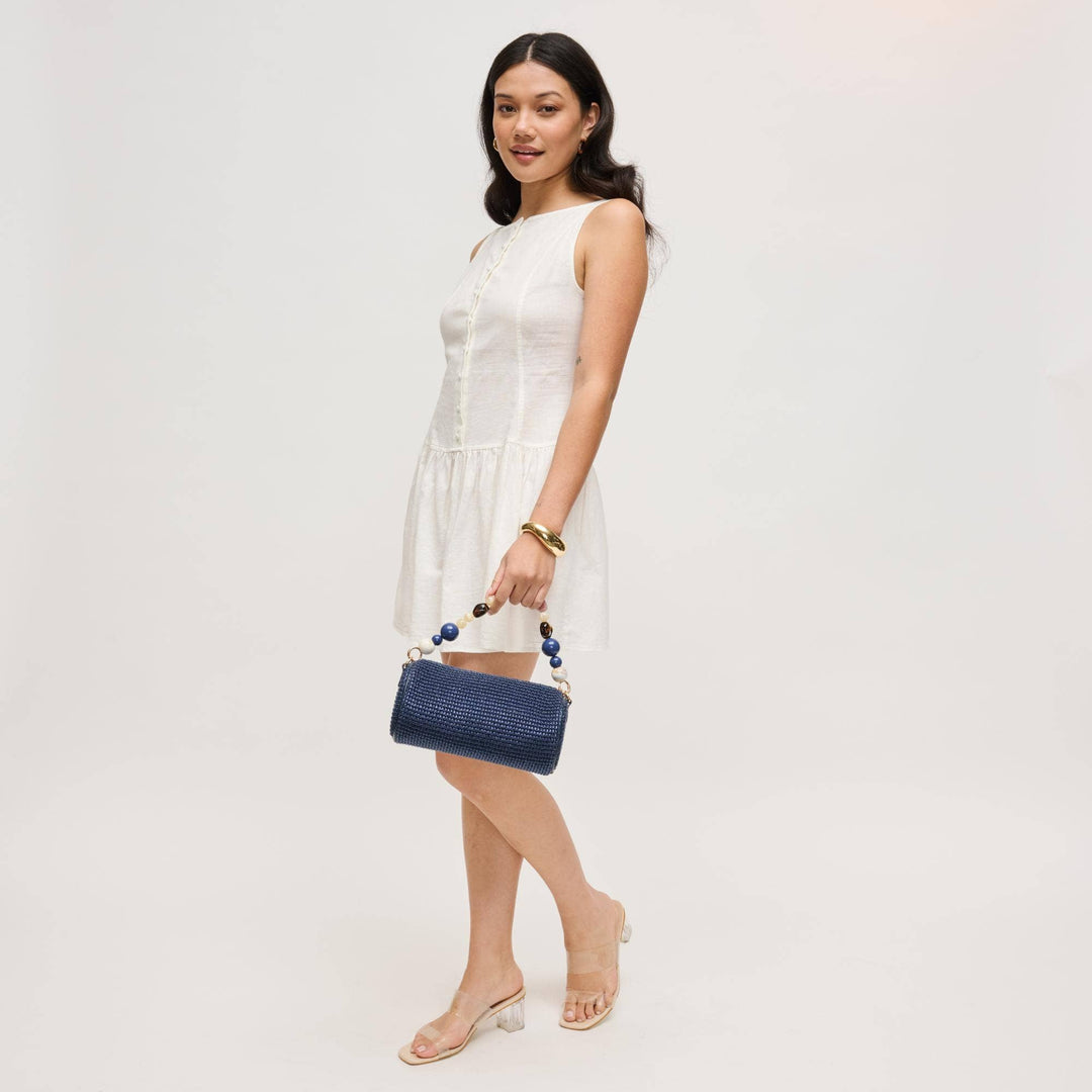 Rachel Beaded Handle Barrel Handbag