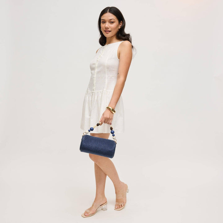 Rachel Beaded Handle Barrel Handbag