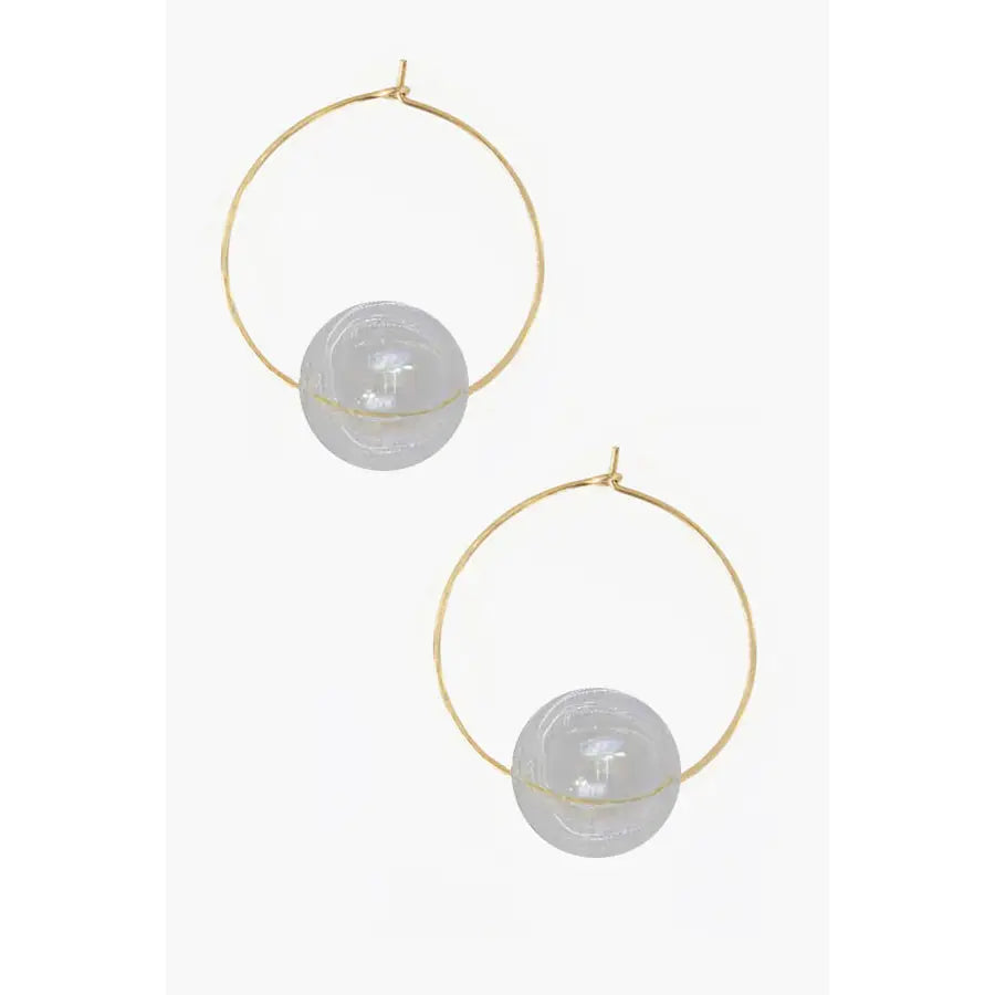 Clear Glass Hoop Earrings