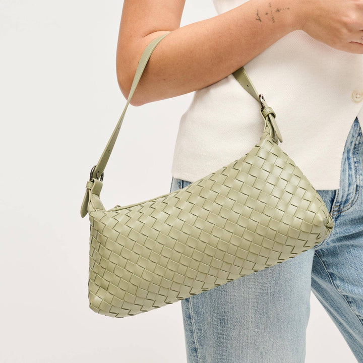 Audrey Woven Baguette Shoulder Bag