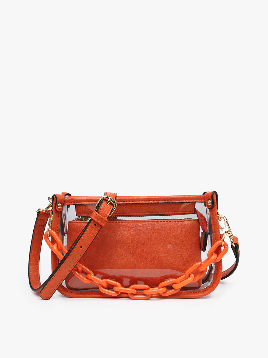 Jessica Clear Stadium Bag - Handbags - Orange - Orange - Azil Boutique