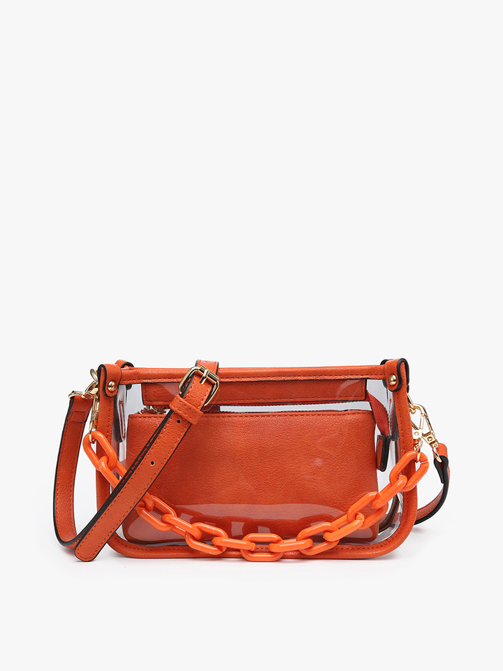 Jessica Clear Stadium Bag - Handbags - Orange - Orange - Azil Boutique