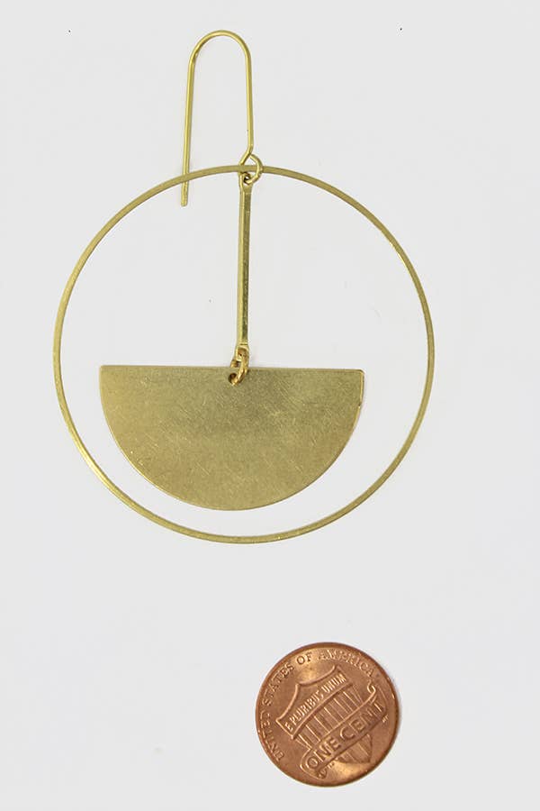 Semi-Circle w/in Circle Earrings - Earrings -  -  - Azil Boutique