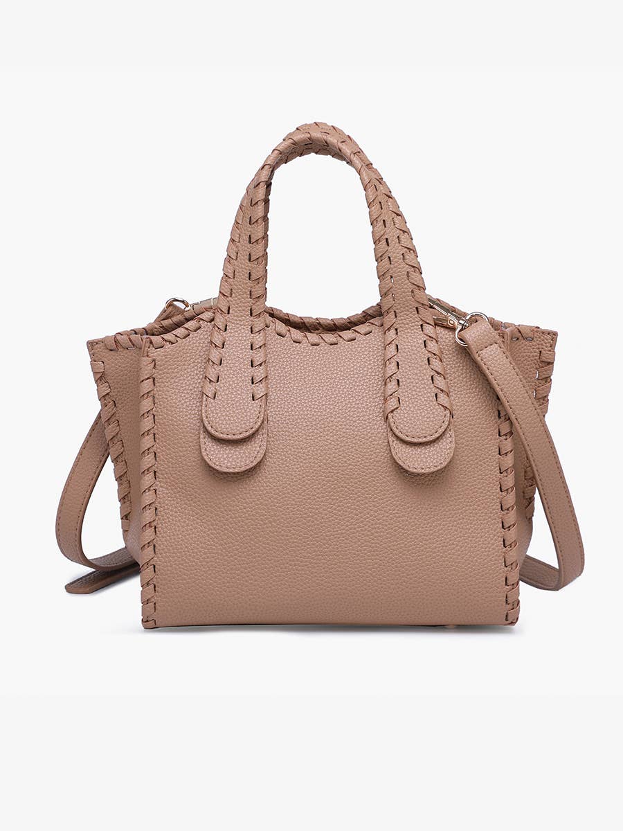 Marla Whipstitch Handbag - Handbags - Taupe - Taupe - Azil Boutique