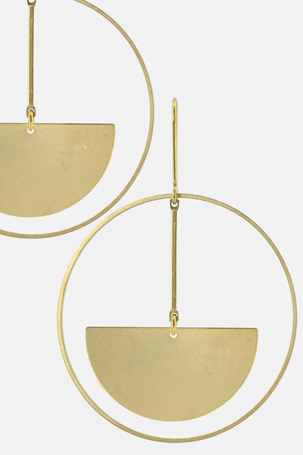 Semi-Circle w/in Circle Earrings - Earrings -  -  - Azil Boutique