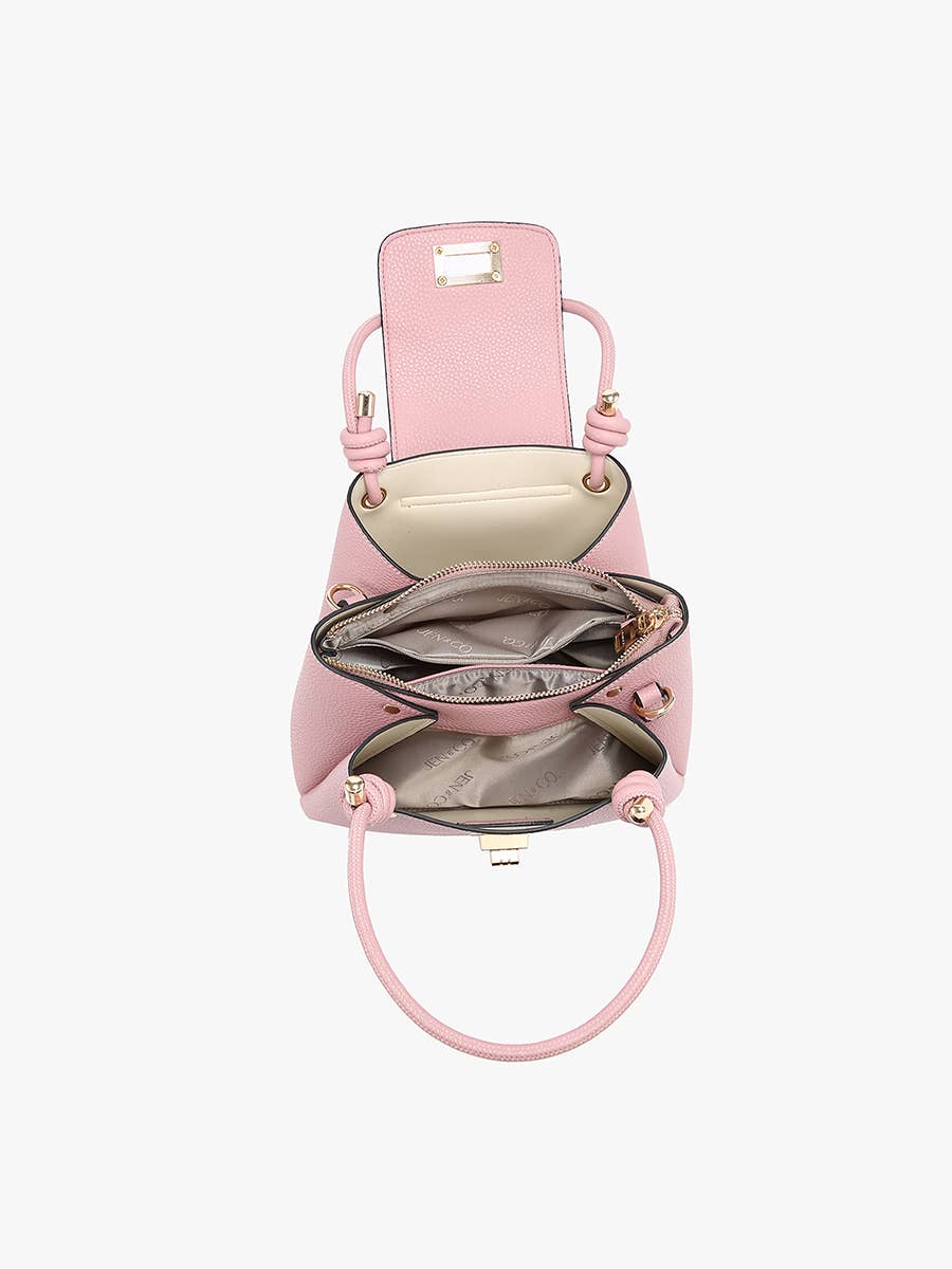 Zoey Satchel w/ Twist-Lock Closure - Handbags - - - Azil Boutique