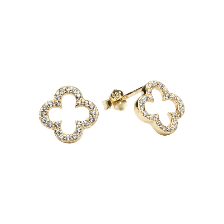CZ Clover Studs - Earrings - Gold - Gold - Azil Boutique