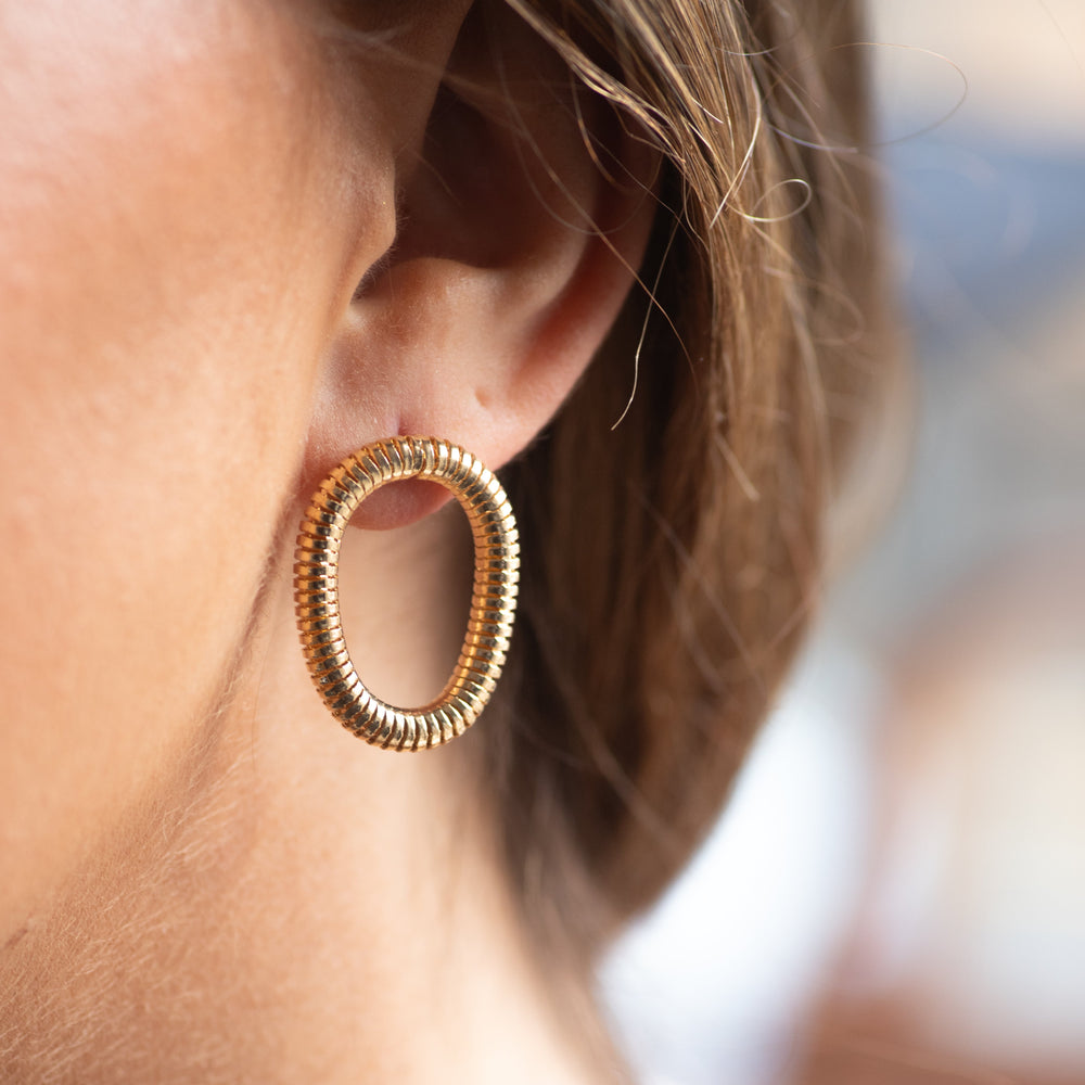 SALE - Slinky Oval Studs - Earrings - - - Azil Boutique