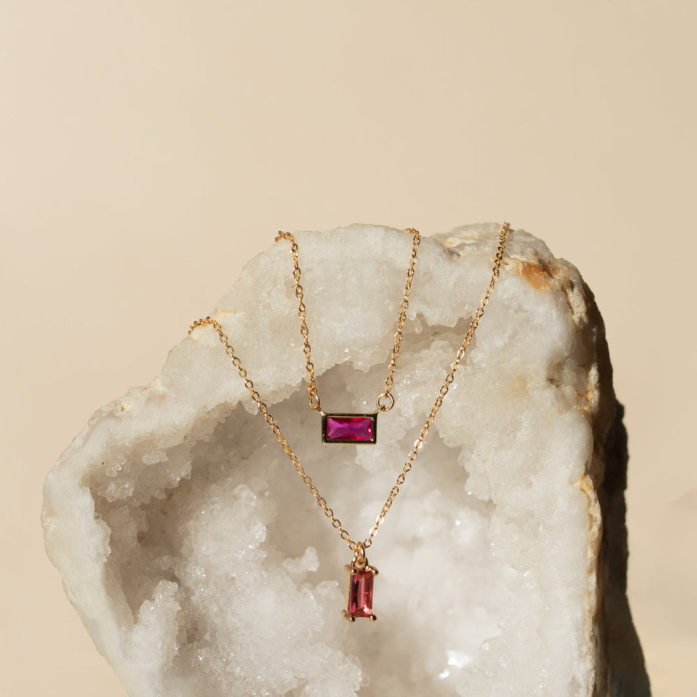 Tiny Emerald Rose Necklace - Necklaces - - - Azil Boutique