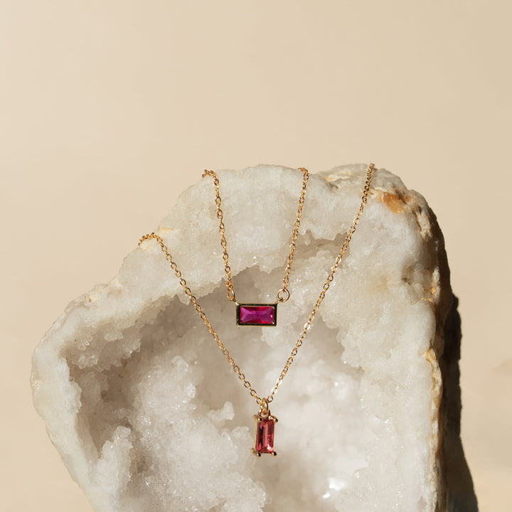 Tiny Emerald Rose Necklace - Necklaces - - - Azil Boutique