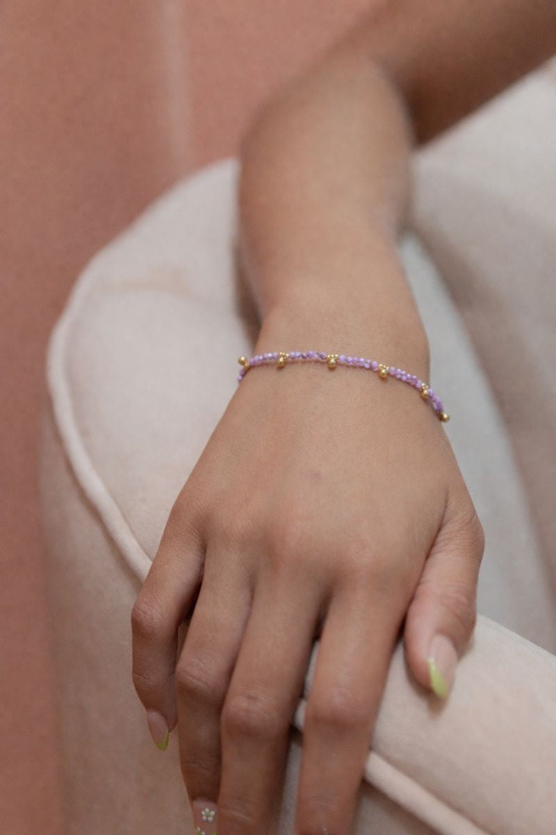 Amethyst & Beaded Nugget Bracelet
