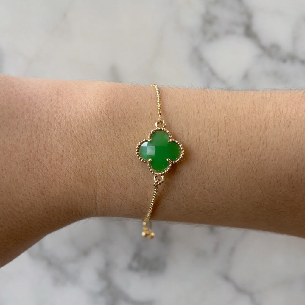 Green Clover Adjustable Bracelet